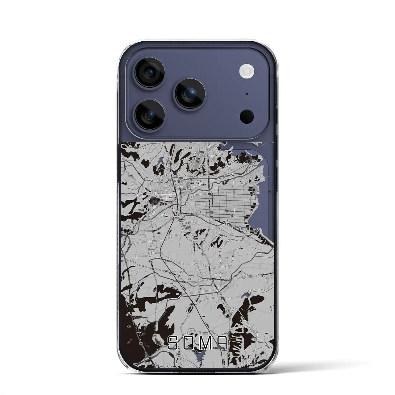 【相馬(福島県)】地図柄iPhoneケース(クリアタイプ)