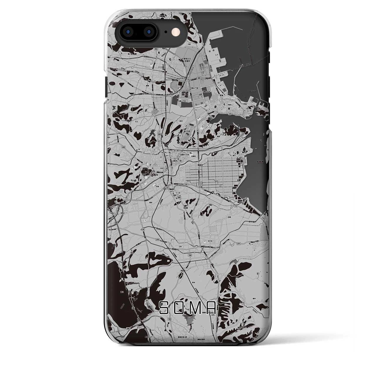 【相馬(福島県)】地図柄iPhoneケース(クリアタイプ)