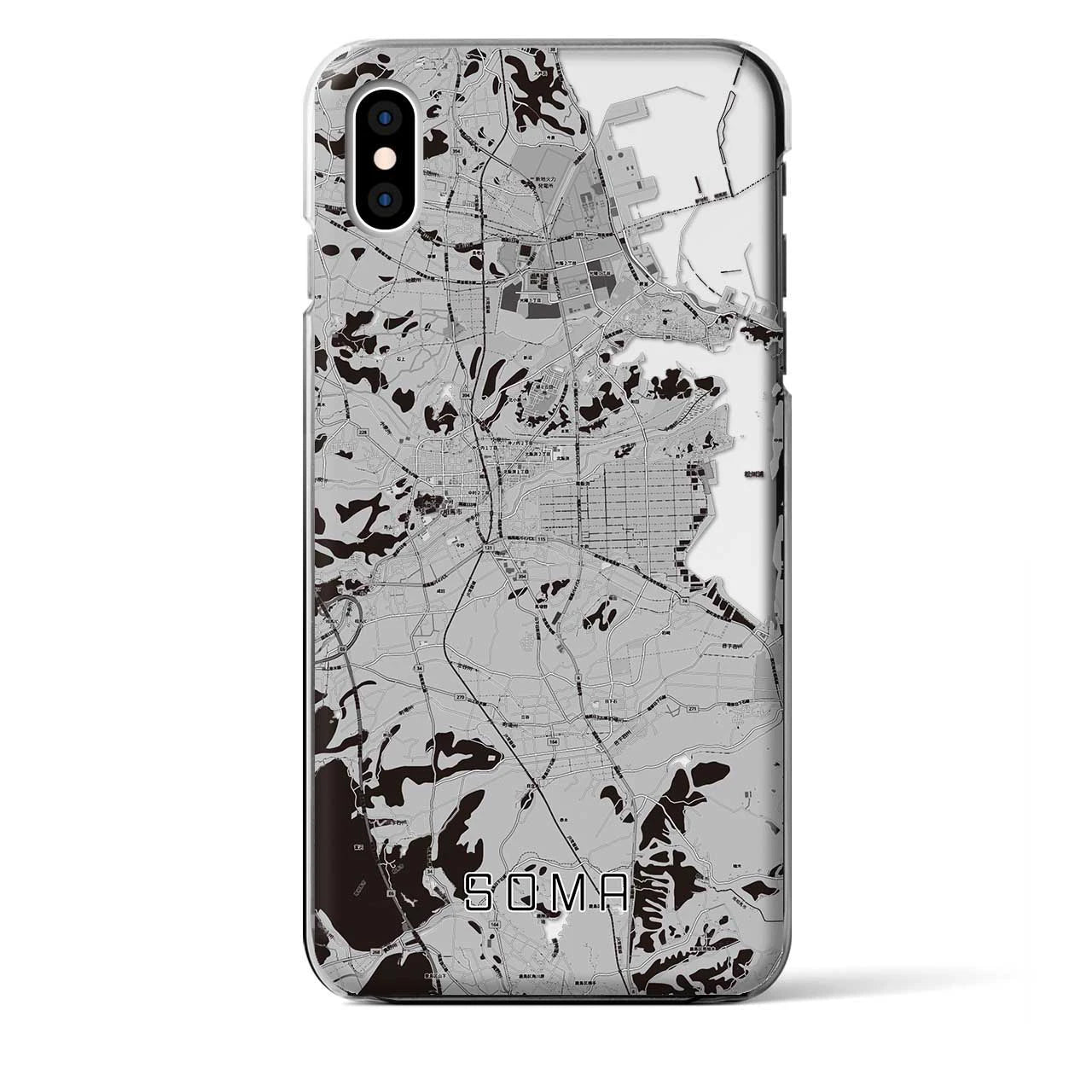 【相馬(福島県)】地図柄iPhoneケース(クリアタイプ)