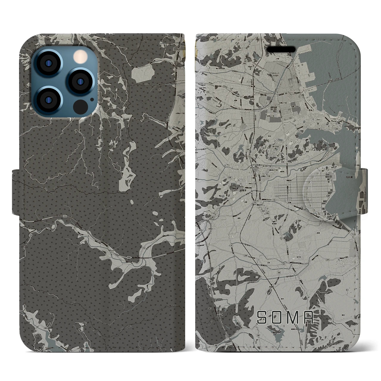 【相馬(福島県)】地図柄iPhoneケース(手帳タイプ)