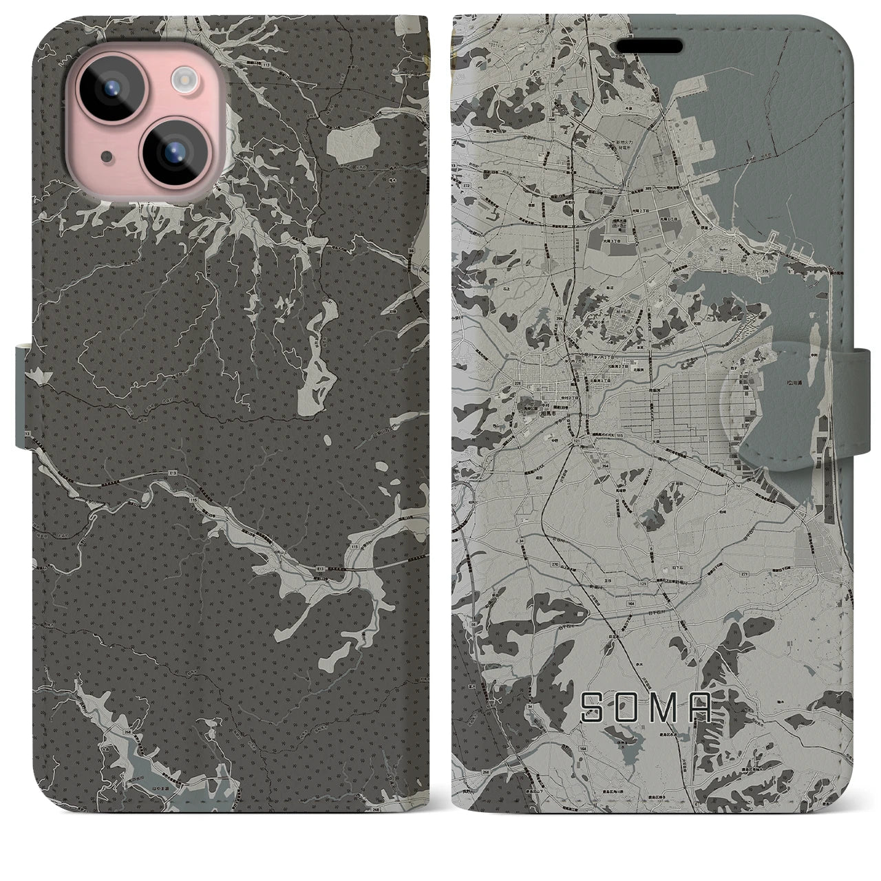 【相馬(福島県)】地図柄iPhoneケース(手帳タイプ)