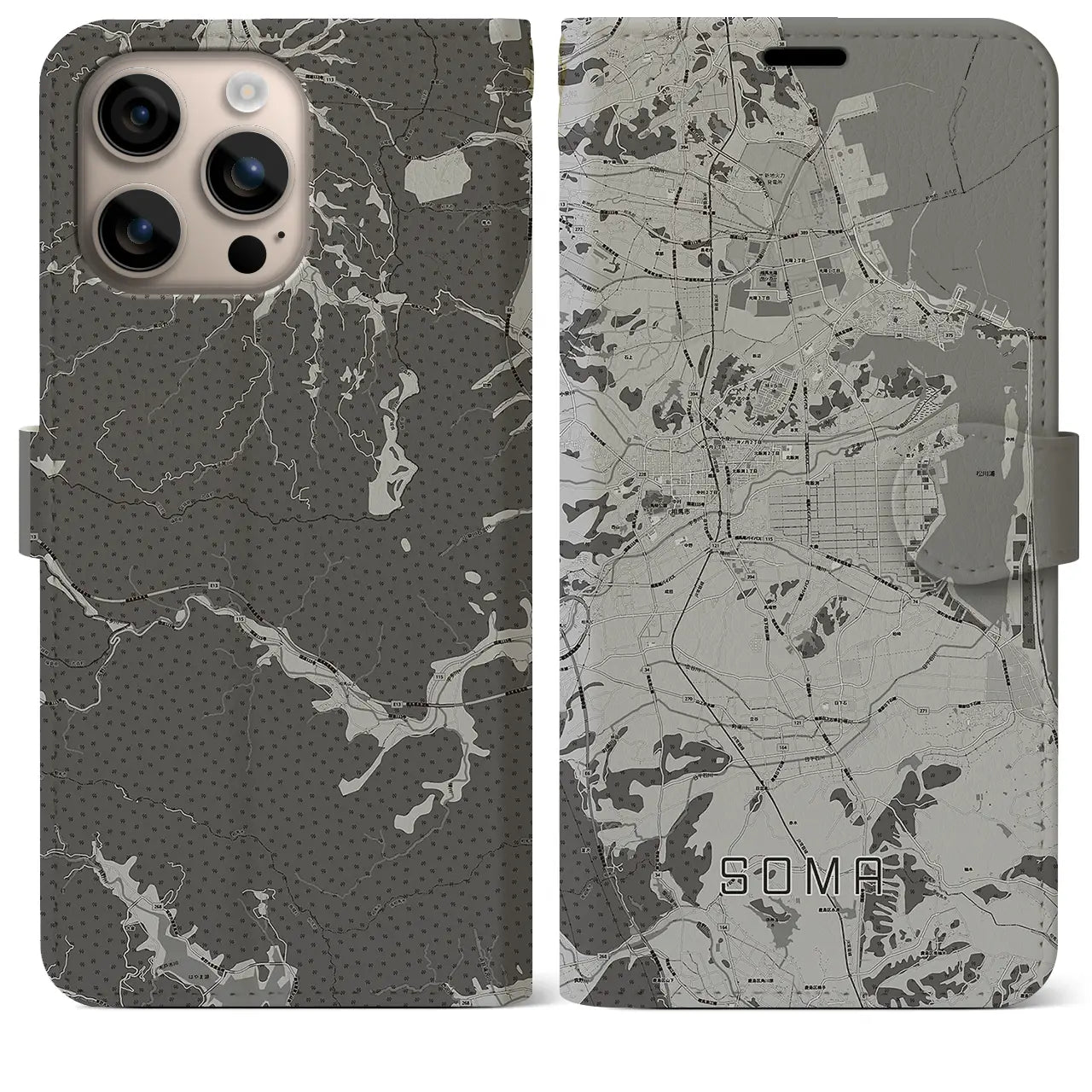 【相馬(福島県)】地図柄iPhoneケース(手帳タイプ)