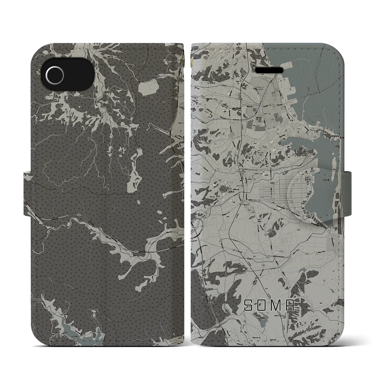 【相馬(福島県)】地図柄iPhoneケース(手帳タイプ)