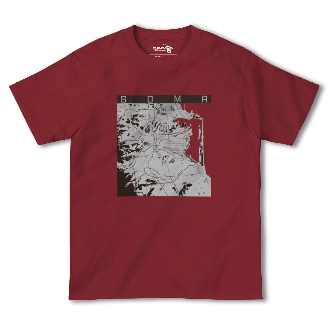 【相馬(福島県)】地図柄ヘビーウェイトTシャツ