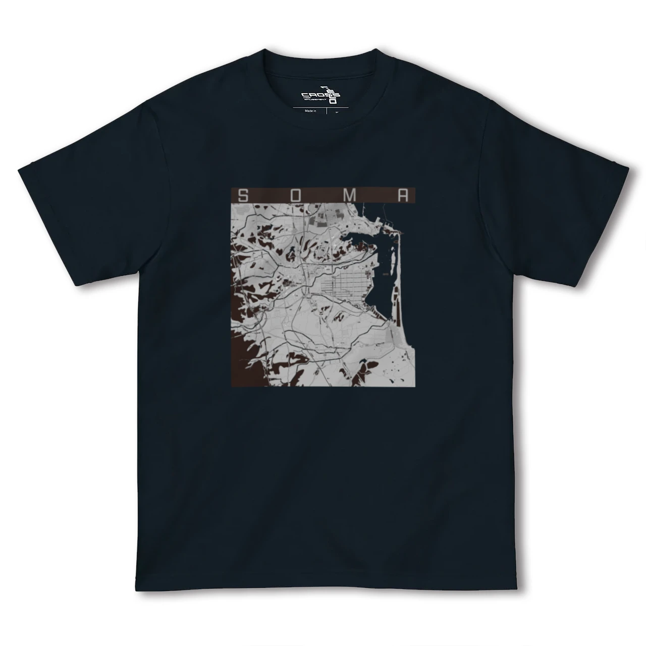 【相馬(福島県)】地図柄ヘビーウェイトTシャツ