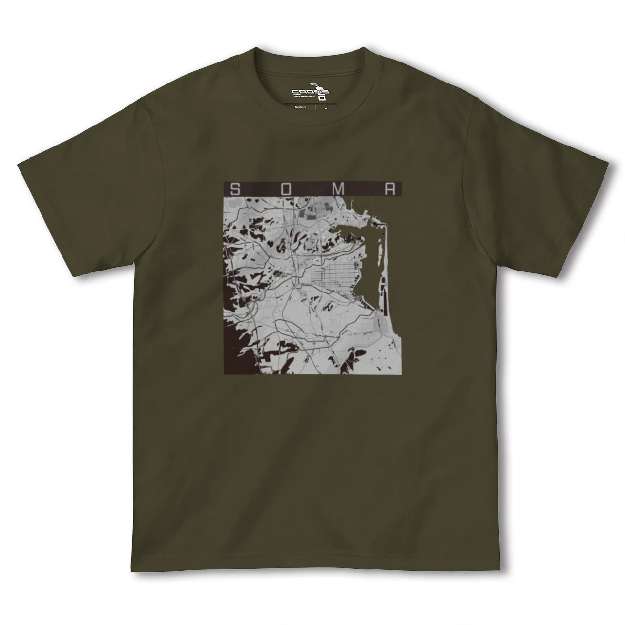 【相馬(福島県)】地図柄ヘビーウェイトTシャツ