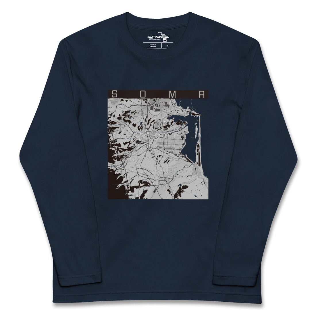 【相馬(福島県)】地図柄ロングスリーブTシャツ