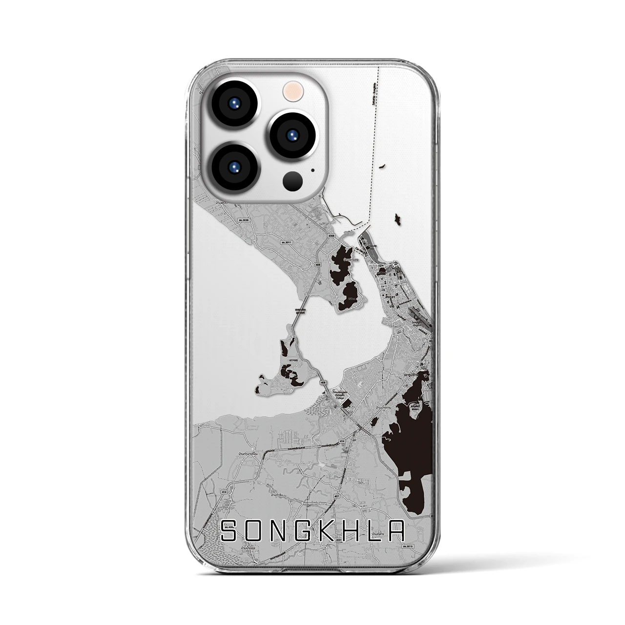 【ソンクラー(タイ)】地図柄iPhoneケース(クリアタイプ)