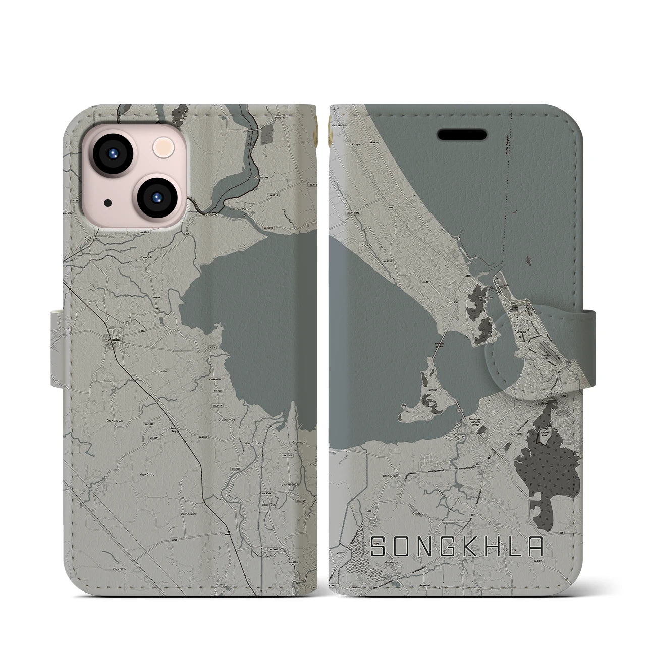 【ソンクラー(タイ)】地図柄iPhoneケース(手帳タイプ)