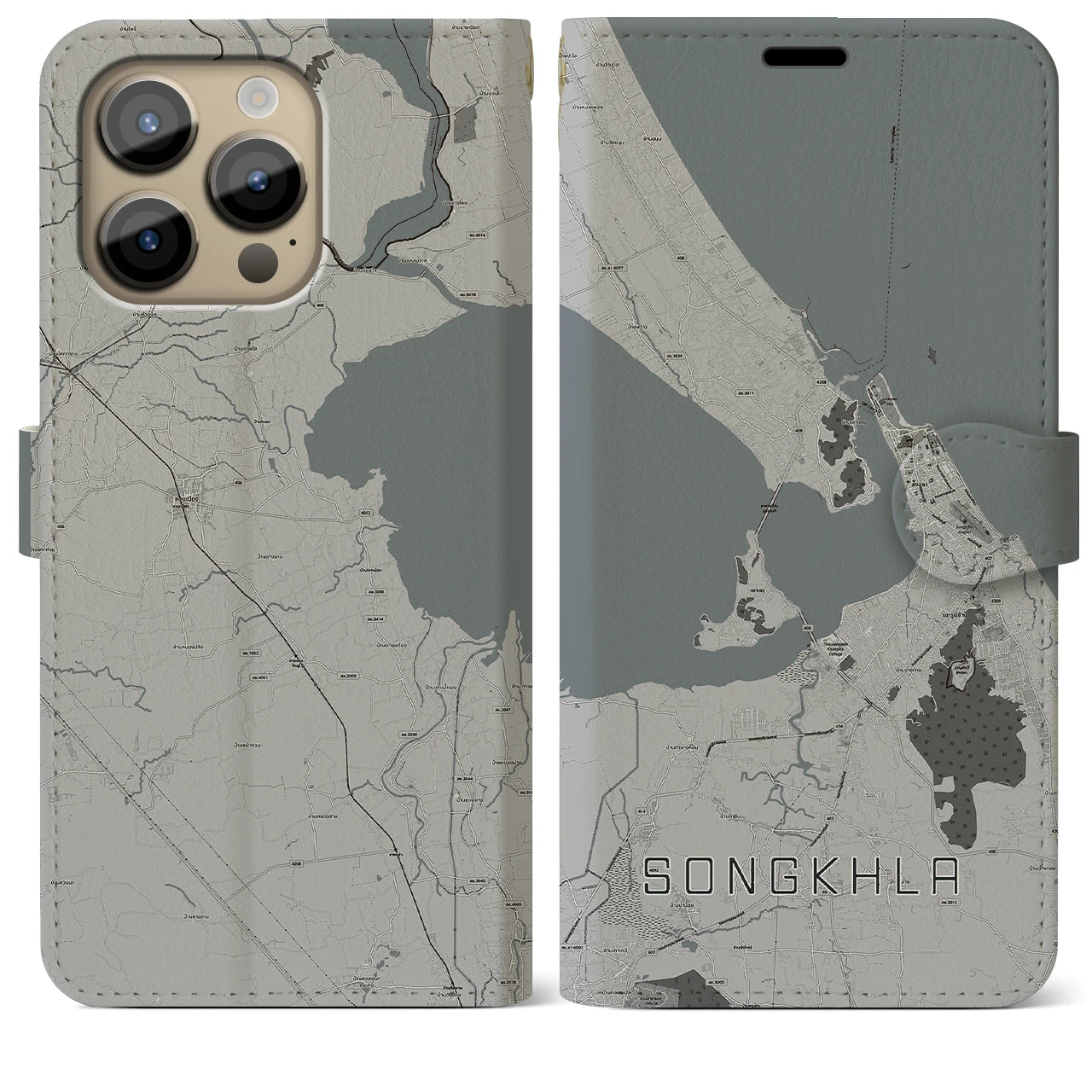 【ソンクラー(タイ)】地図柄iPhoneケース(手帳タイプ)