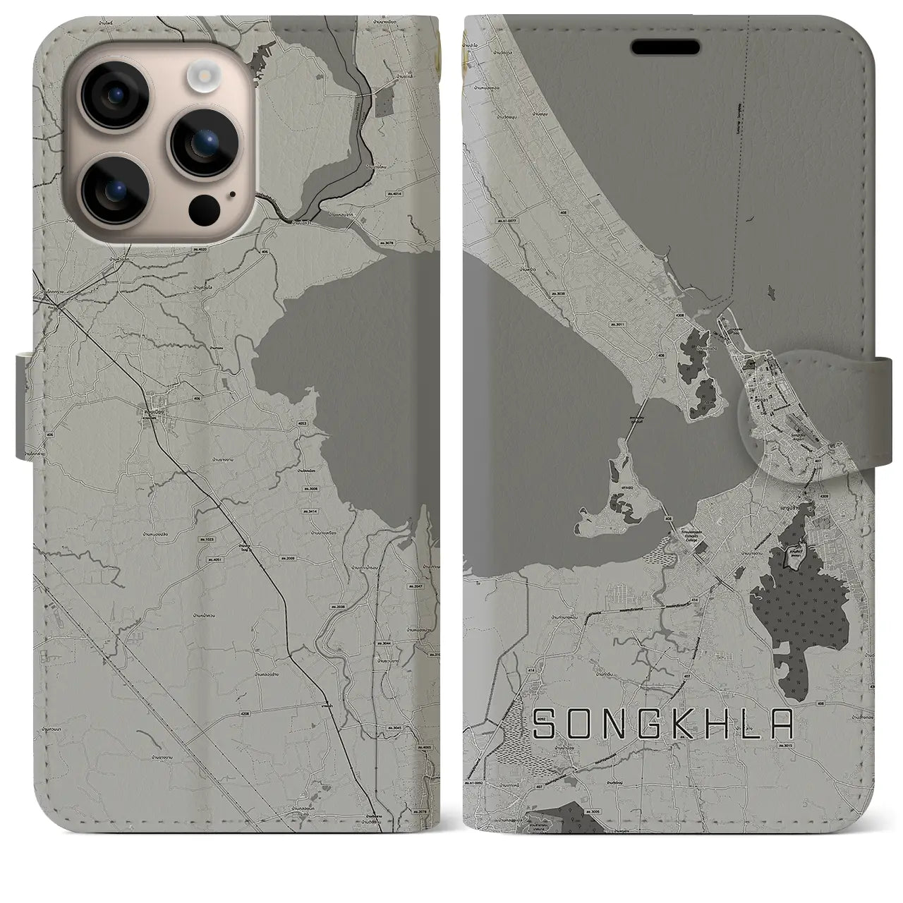 【ソンクラー(タイ)】地図柄iPhoneケース(手帳タイプ)