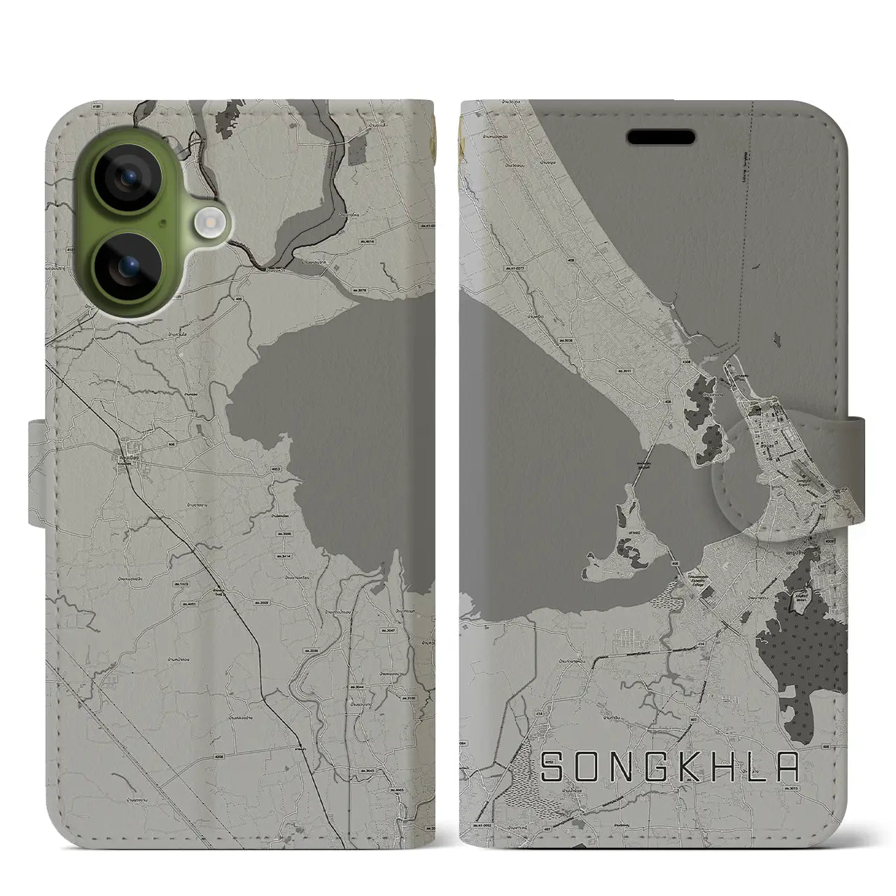 【ソンクラー(タイ)】地図柄iPhoneケース(手帳タイプ)