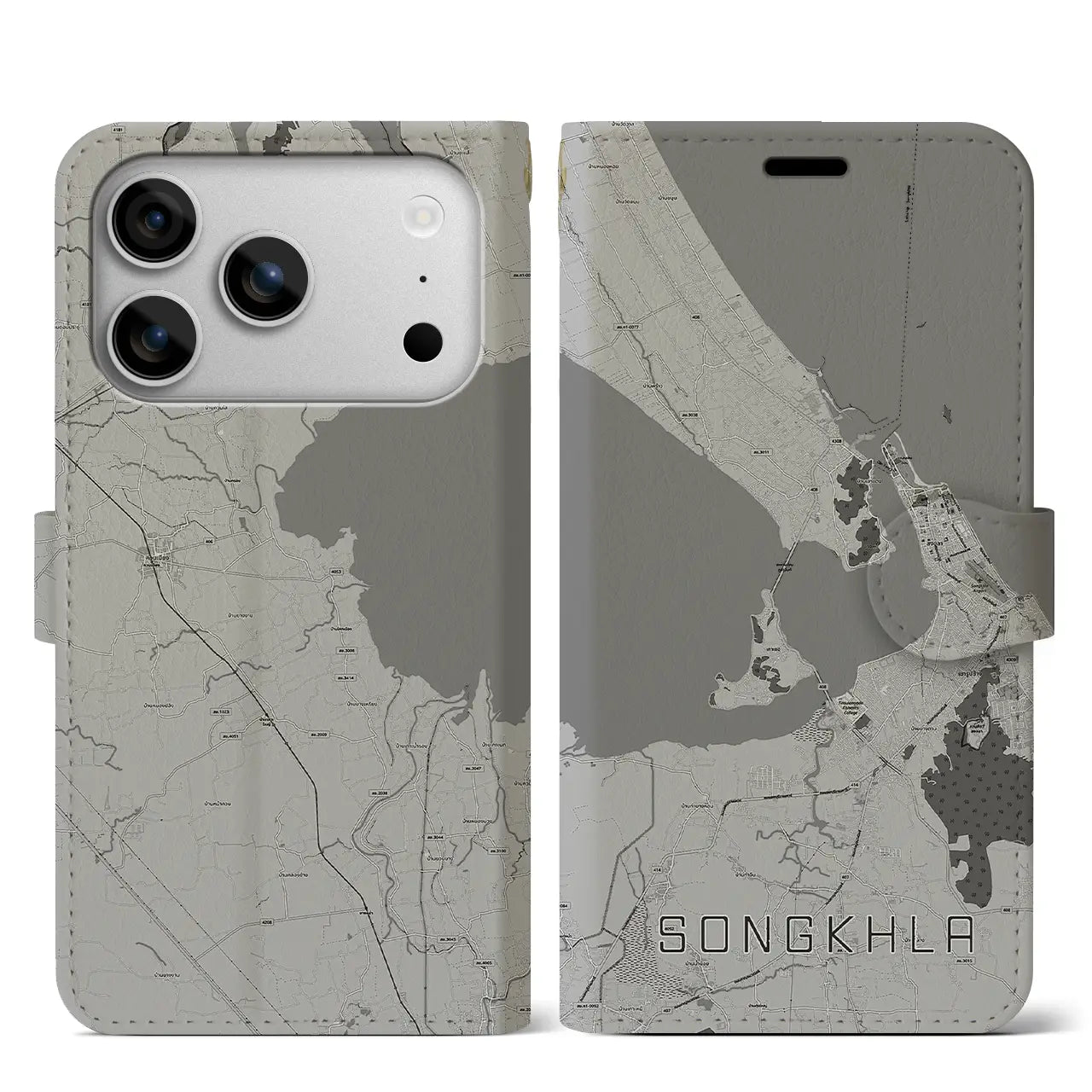 【ソンクラー(タイ)】地図柄iPhoneケース(手帳タイプ)