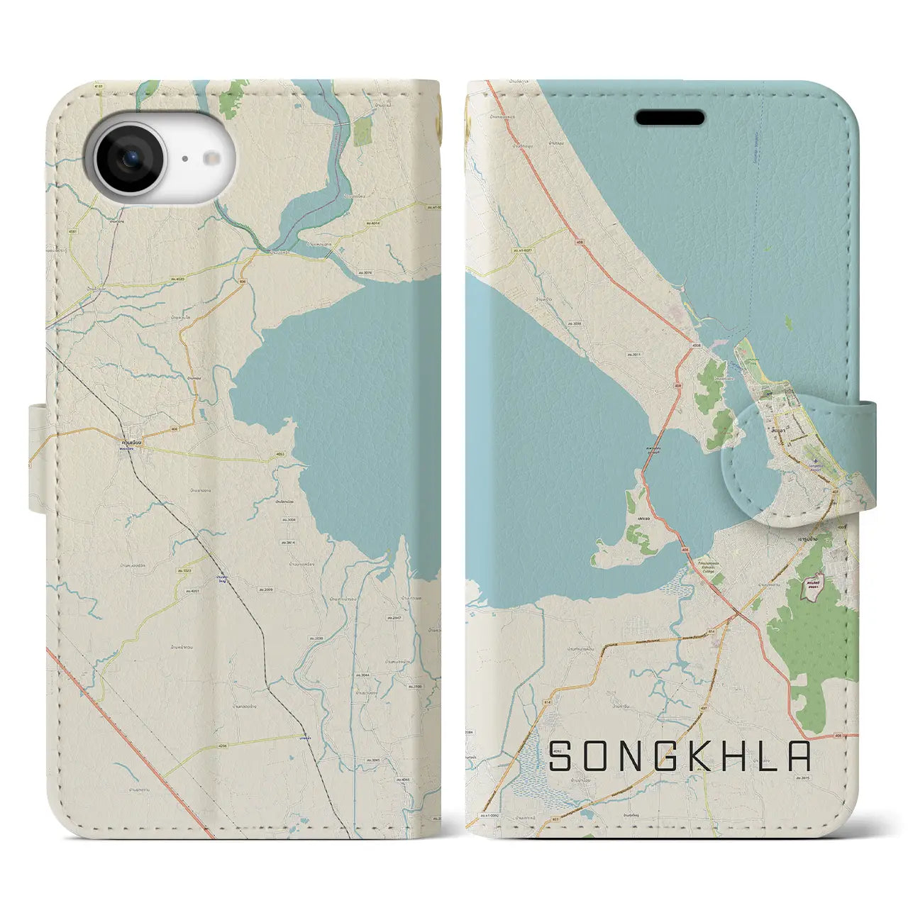 【ソンクラー(タイ)】地図柄iPhoneケース(手帳タイプ)