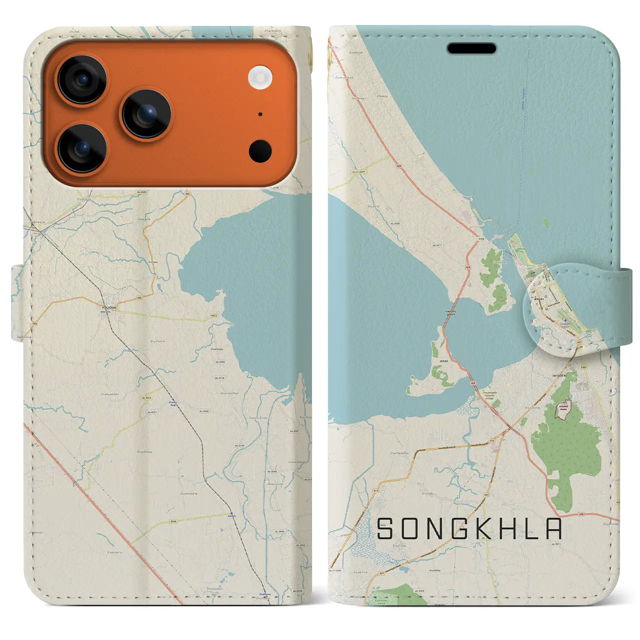 【ソンクラー(タイ)】地図柄iPhoneケース(手帳タイプ)