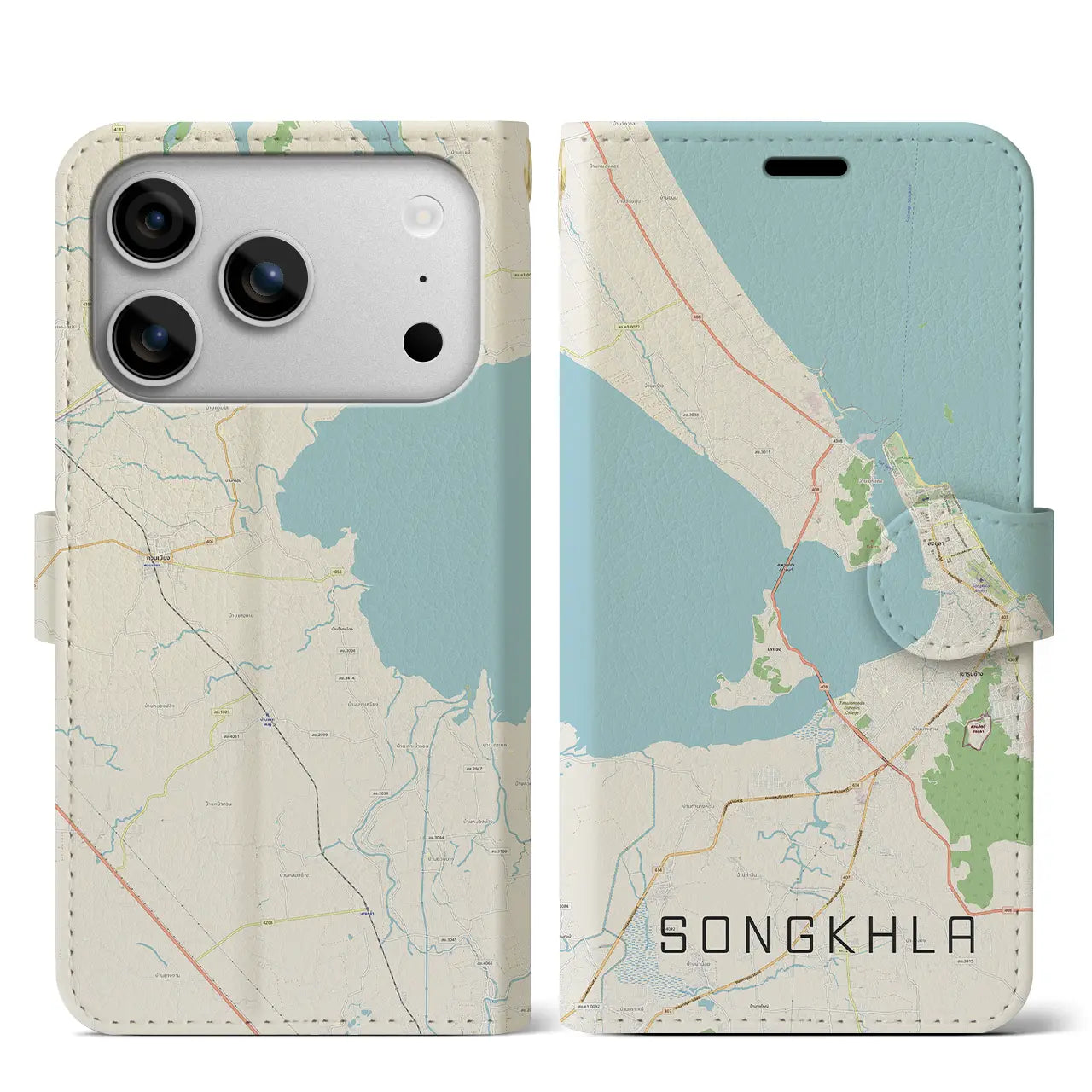 【ソンクラー(タイ)】地図柄iPhoneケース(手帳タイプ)