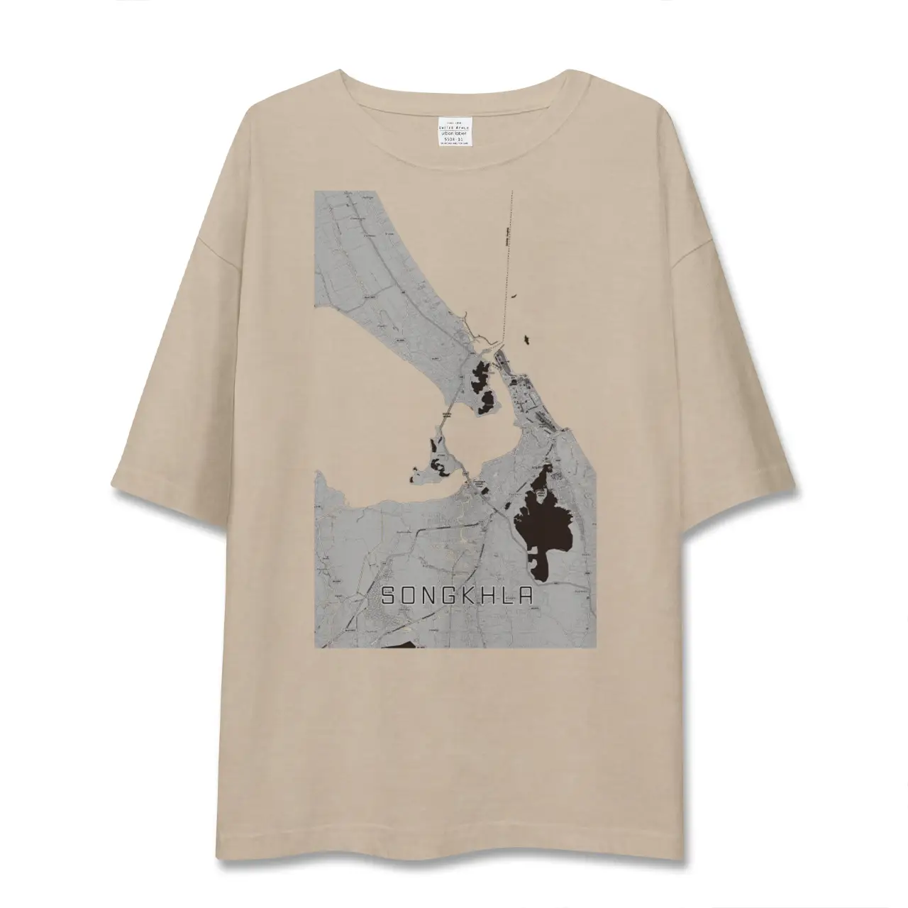 【ソンクラー(タイ)】地図柄ビッグシルエットTシャツ