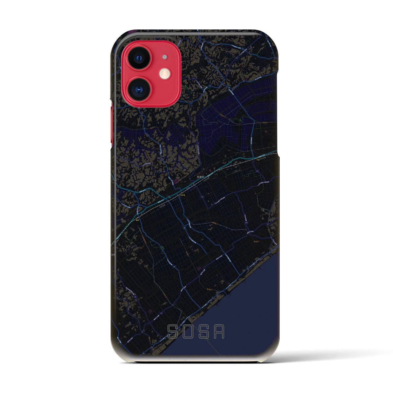 【匝瑳(千葉県)】地図柄iPhoneケース(バックカバータイプ)