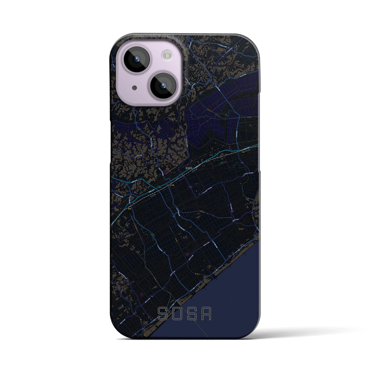 【匝瑳(千葉県)】地図柄iPhoneケース(バックカバータイプ)
