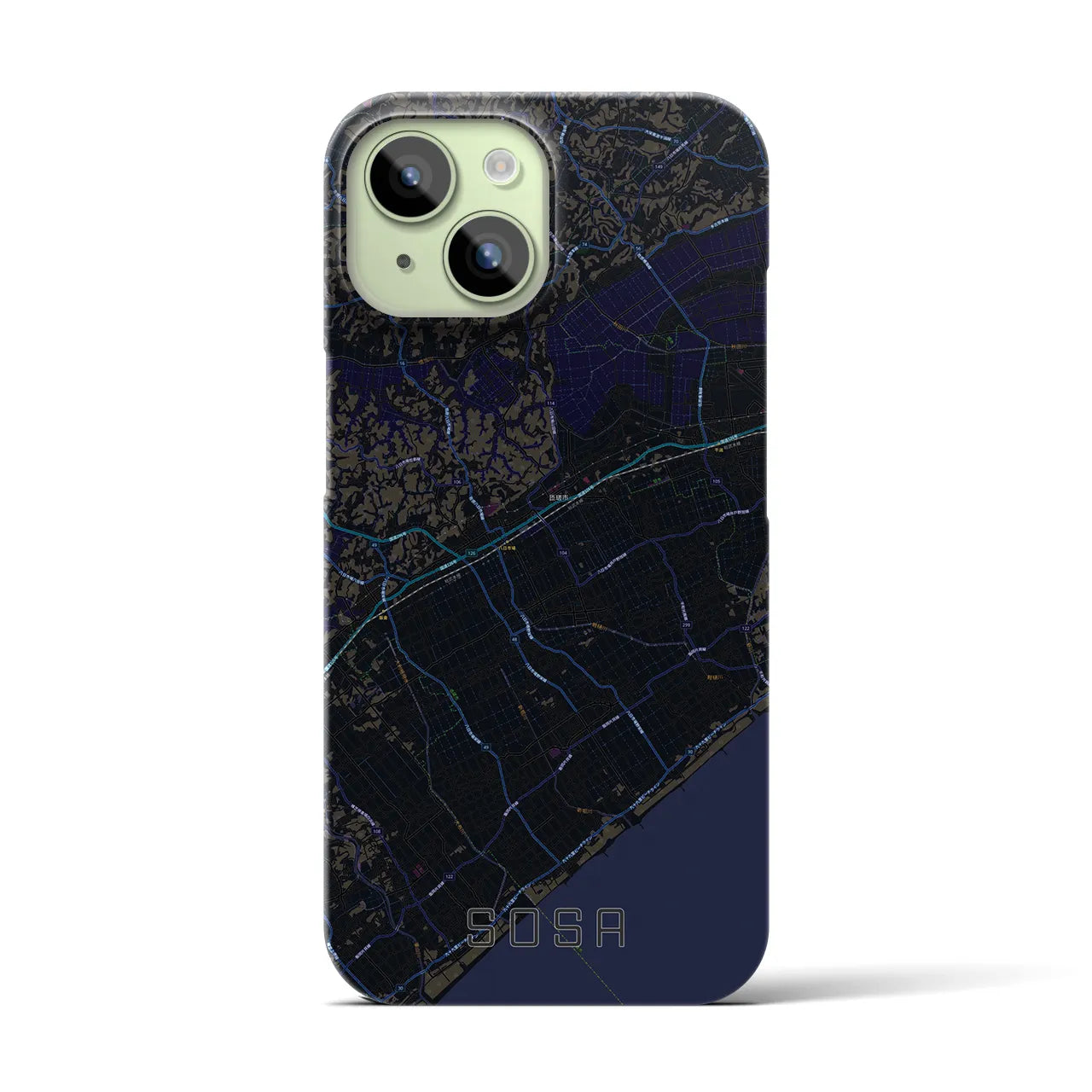 【匝瑳(千葉県)】地図柄iPhoneケース(バックカバータイプ)
