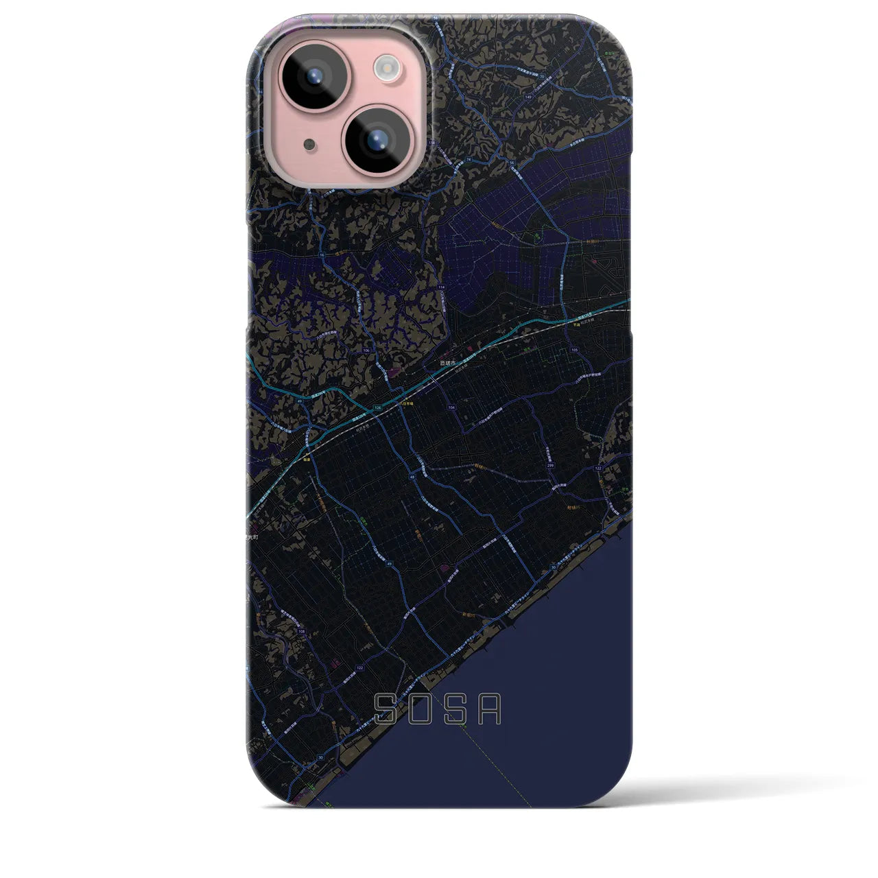 【匝瑳(千葉県)】地図柄iPhoneケース(バックカバータイプ)