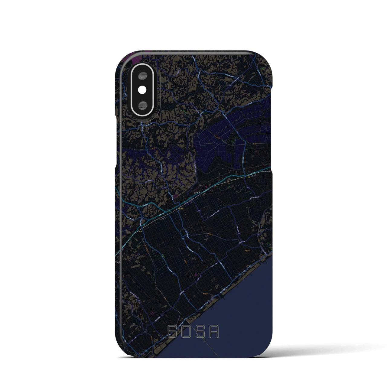 【匝瑳(千葉県)】地図柄iPhoneケース(バックカバータイプ)