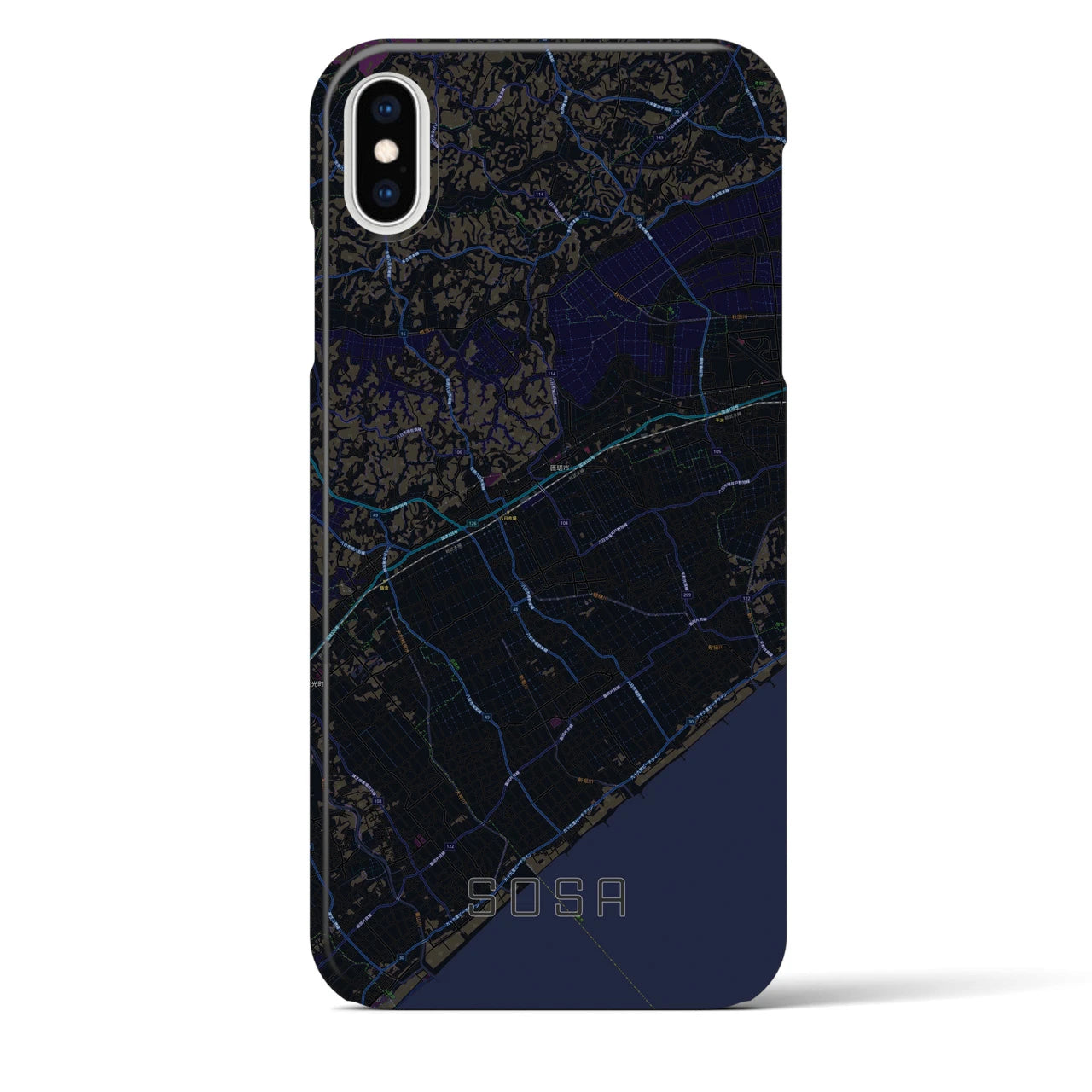 【匝瑳(千葉県)】地図柄iPhoneケース(バックカバータイプ)