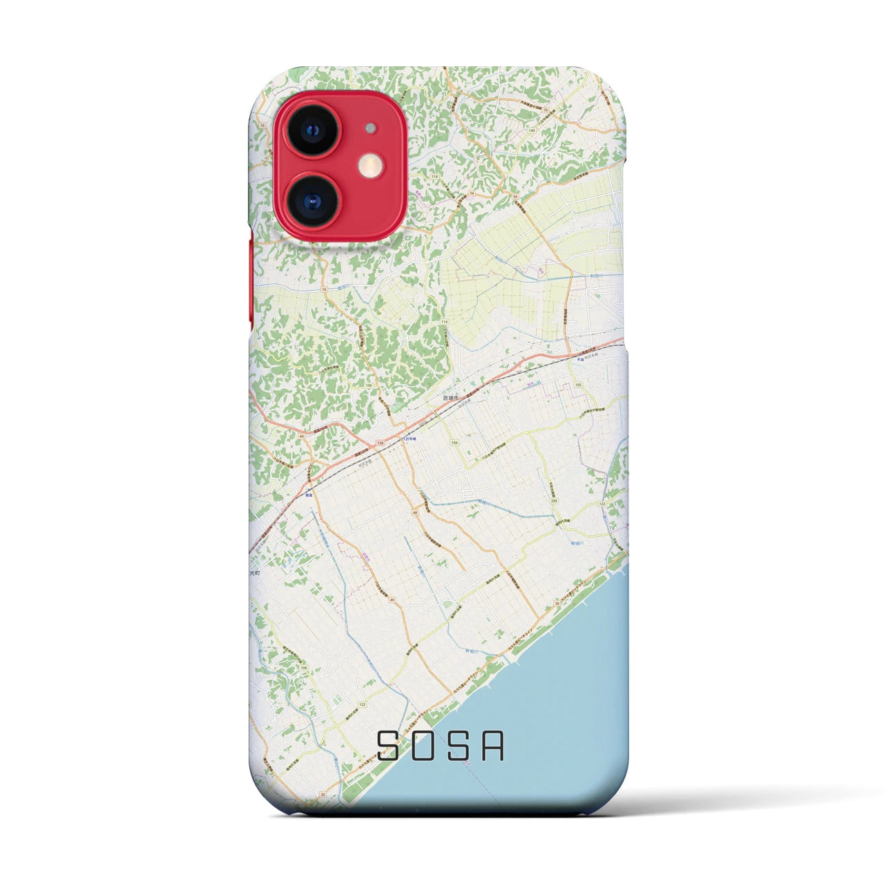 【匝瑳(千葉県)】地図柄iPhoneケース(バックカバータイプ)