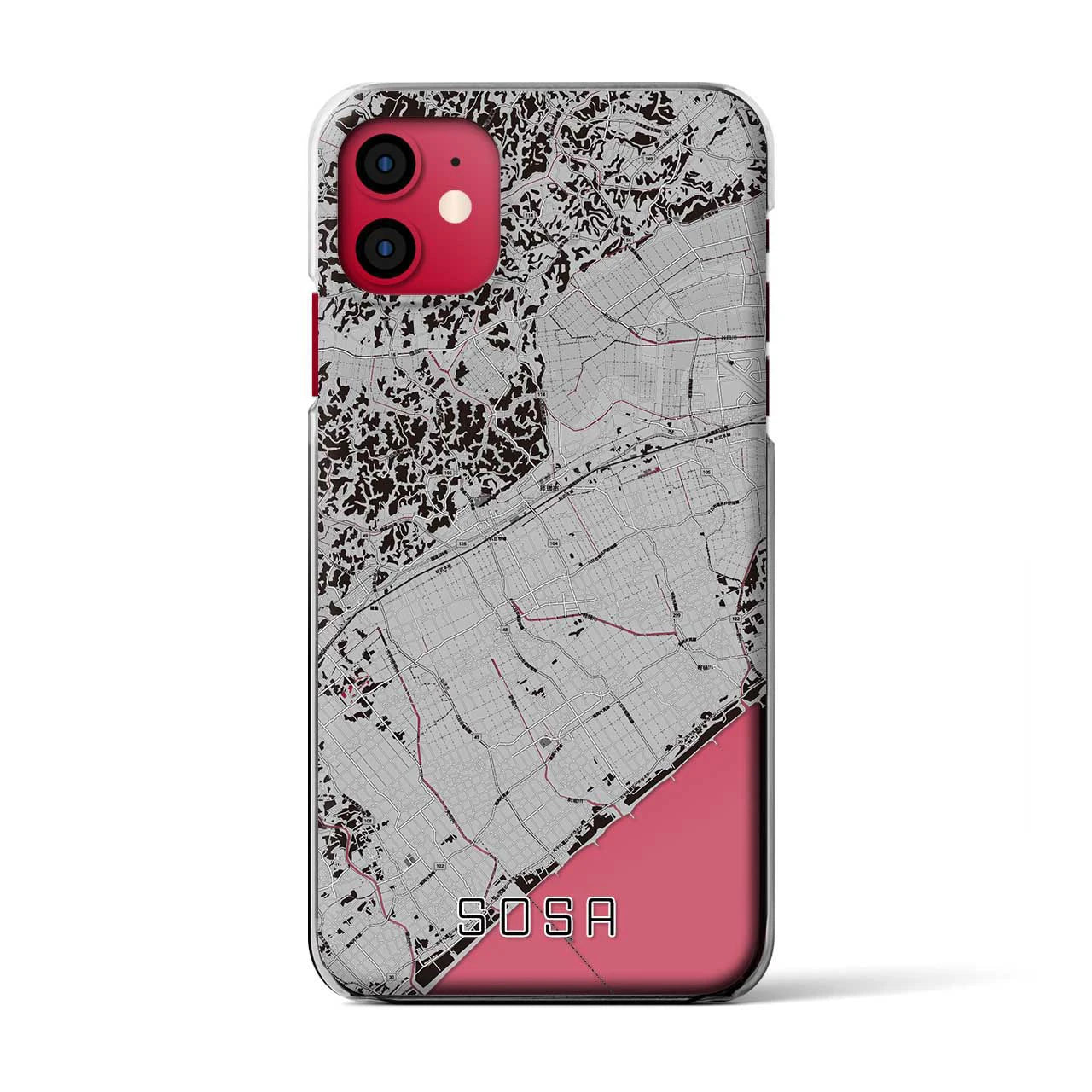 【匝瑳(千葉県)】地図柄iPhoneケース(クリアタイプ)