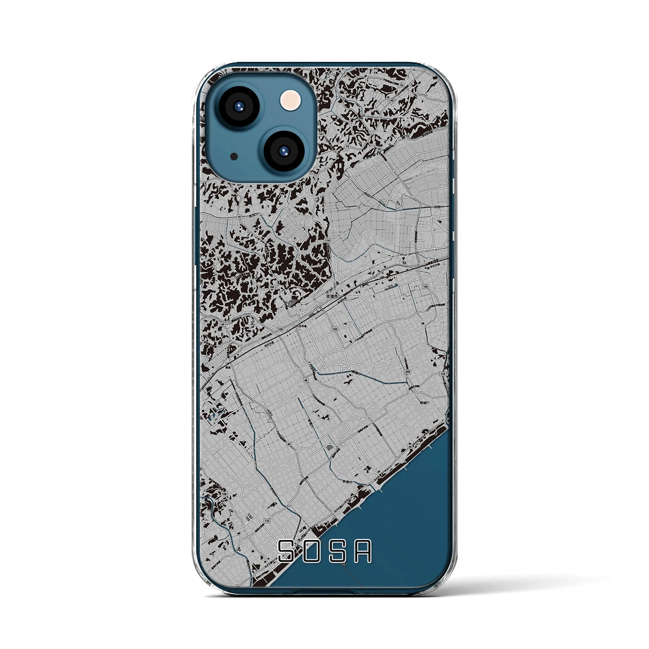 【匝瑳(千葉県)】地図柄iPhoneケース(クリアタイプ)