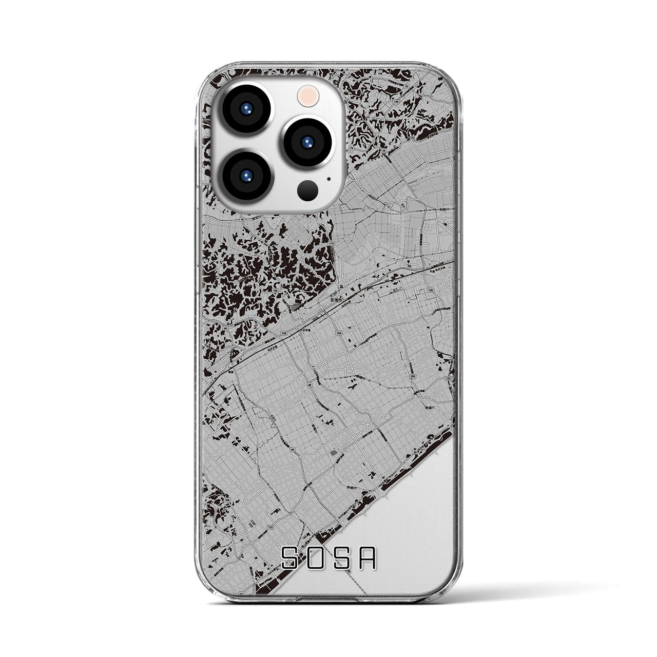 【匝瑳(千葉県)】地図柄iPhoneケース(クリアタイプ)