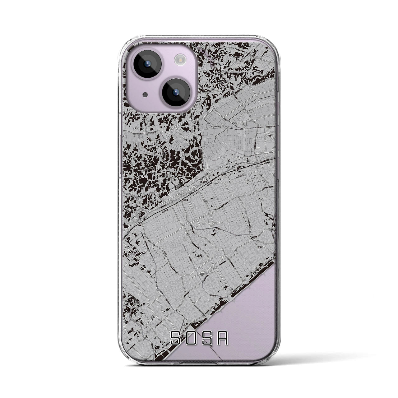 【匝瑳(千葉県)】地図柄iPhoneケース(クリアタイプ)