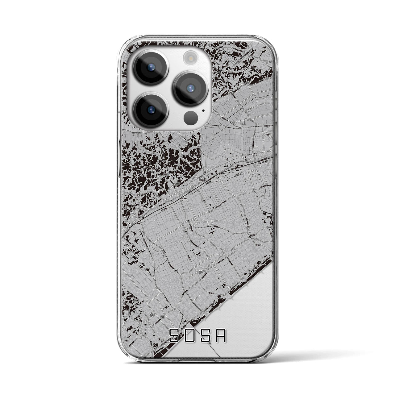 【匝瑳(千葉県)】地図柄iPhoneケース(クリアタイプ)