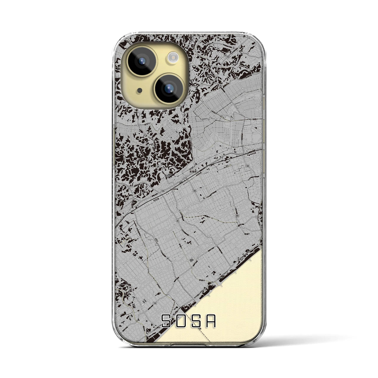 【匝瑳(千葉県)】地図柄iPhoneケース(クリアタイプ)