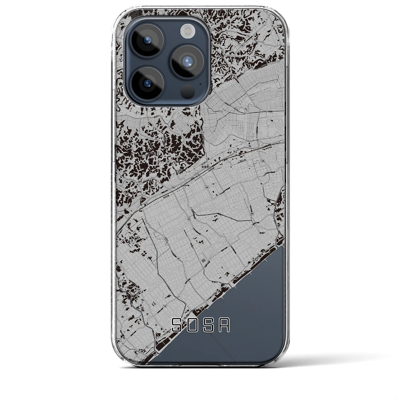 【匝瑳(千葉県)】地図柄iPhoneケース(クリアタイプ)