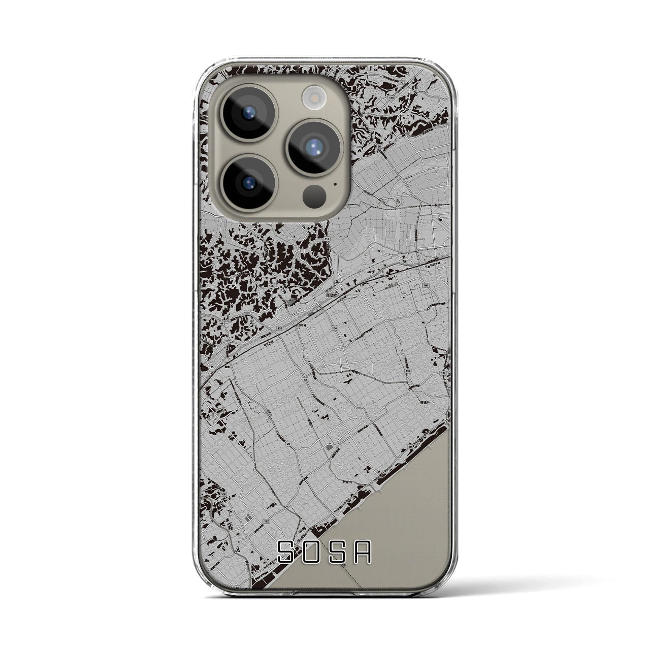 【匝瑳(千葉県)】地図柄iPhoneケース(クリアタイプ)