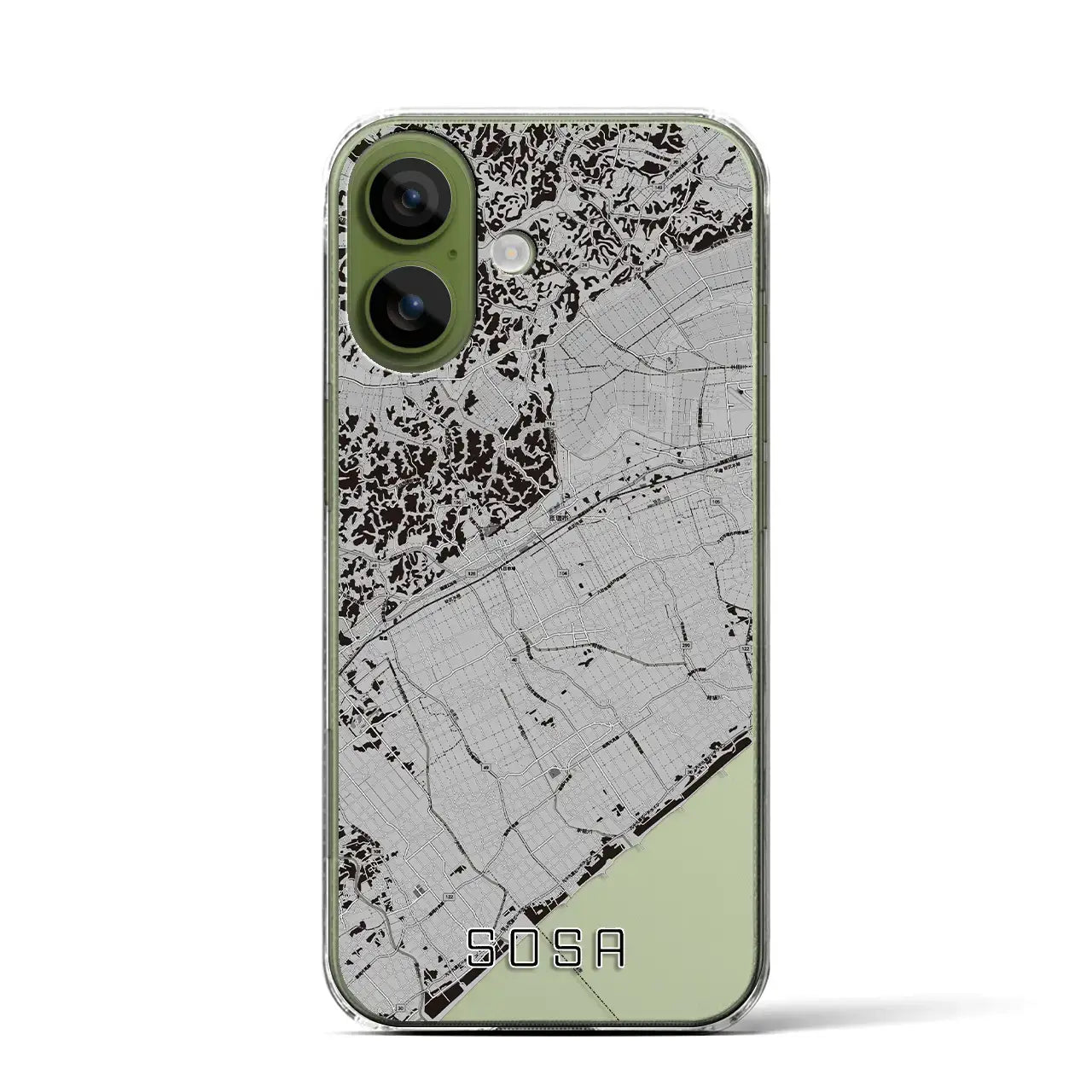 【匝瑳(千葉県)】地図柄iPhoneケース(クリアタイプ)