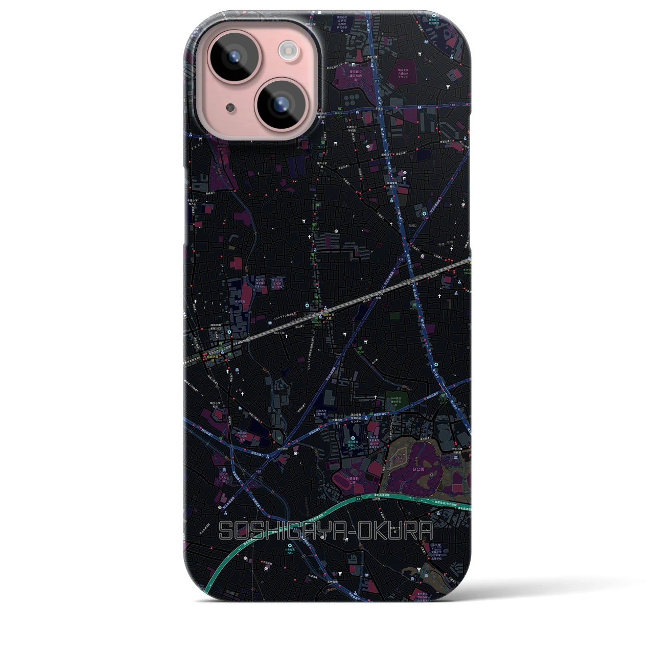 【祖師ヶ谷大蔵(東京都)】地図柄iPhoneケース(バックカバータイプ)