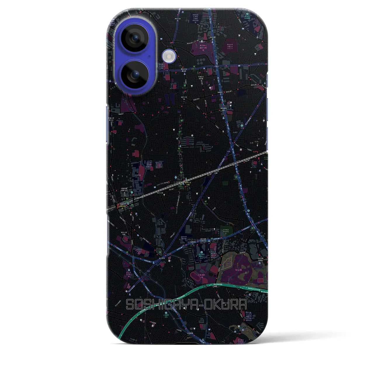 【祖師ヶ谷大蔵(東京都)】地図柄iPhoneケース(バックカバータイプ)