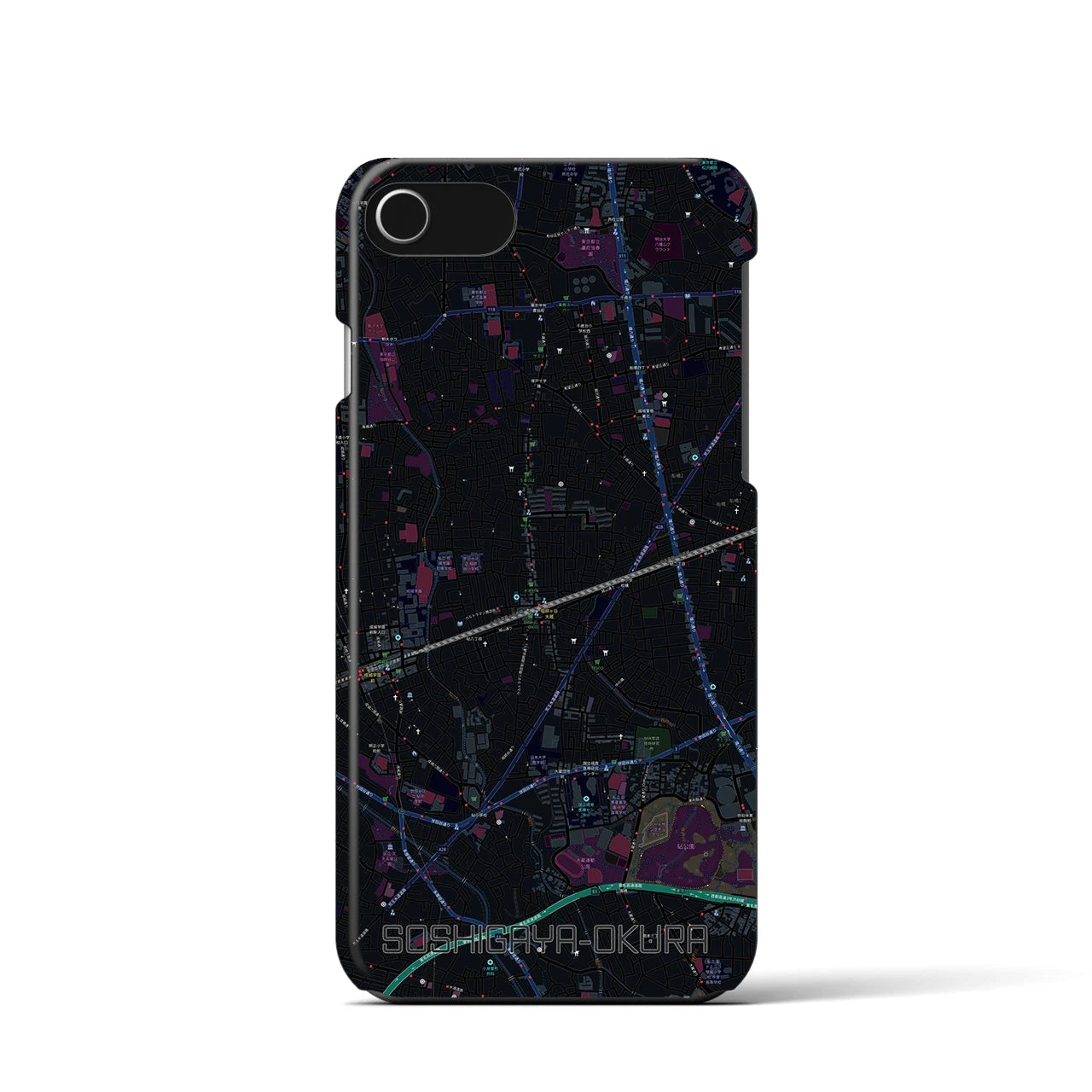 【祖師ヶ谷大蔵(東京都)】地図柄iPhoneケース(バックカバータイプ)