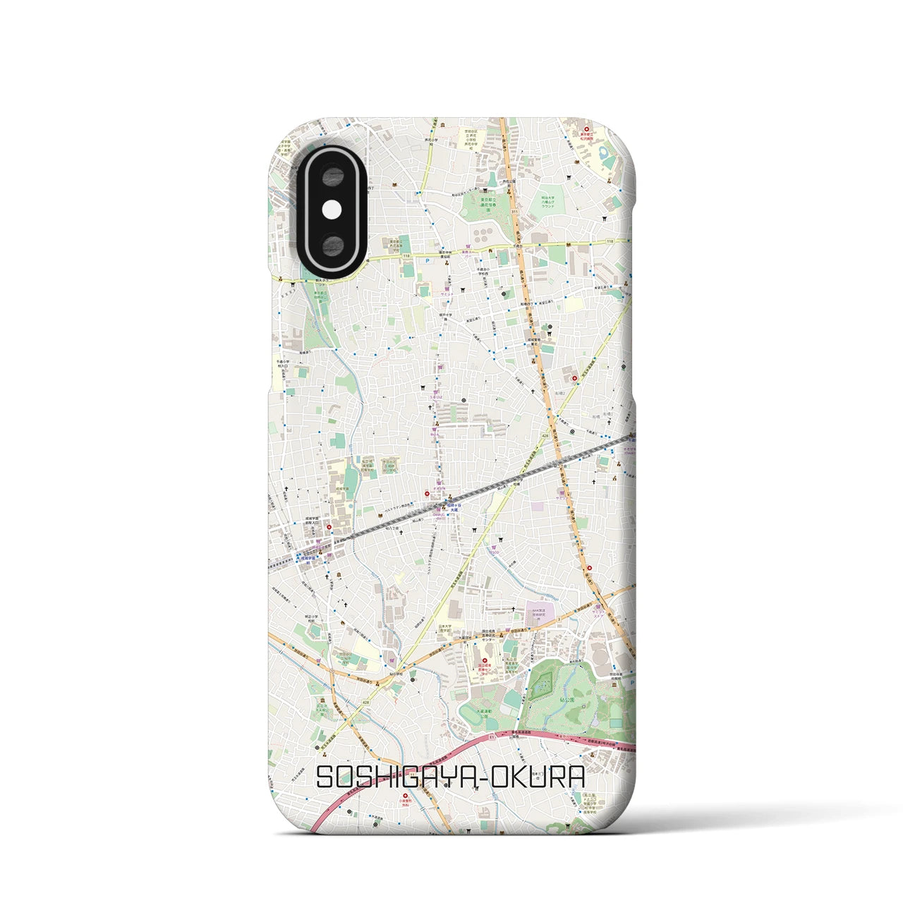 【祖師ヶ谷大蔵(東京都)】地図柄iPhoneケース(バックカバータイプ)