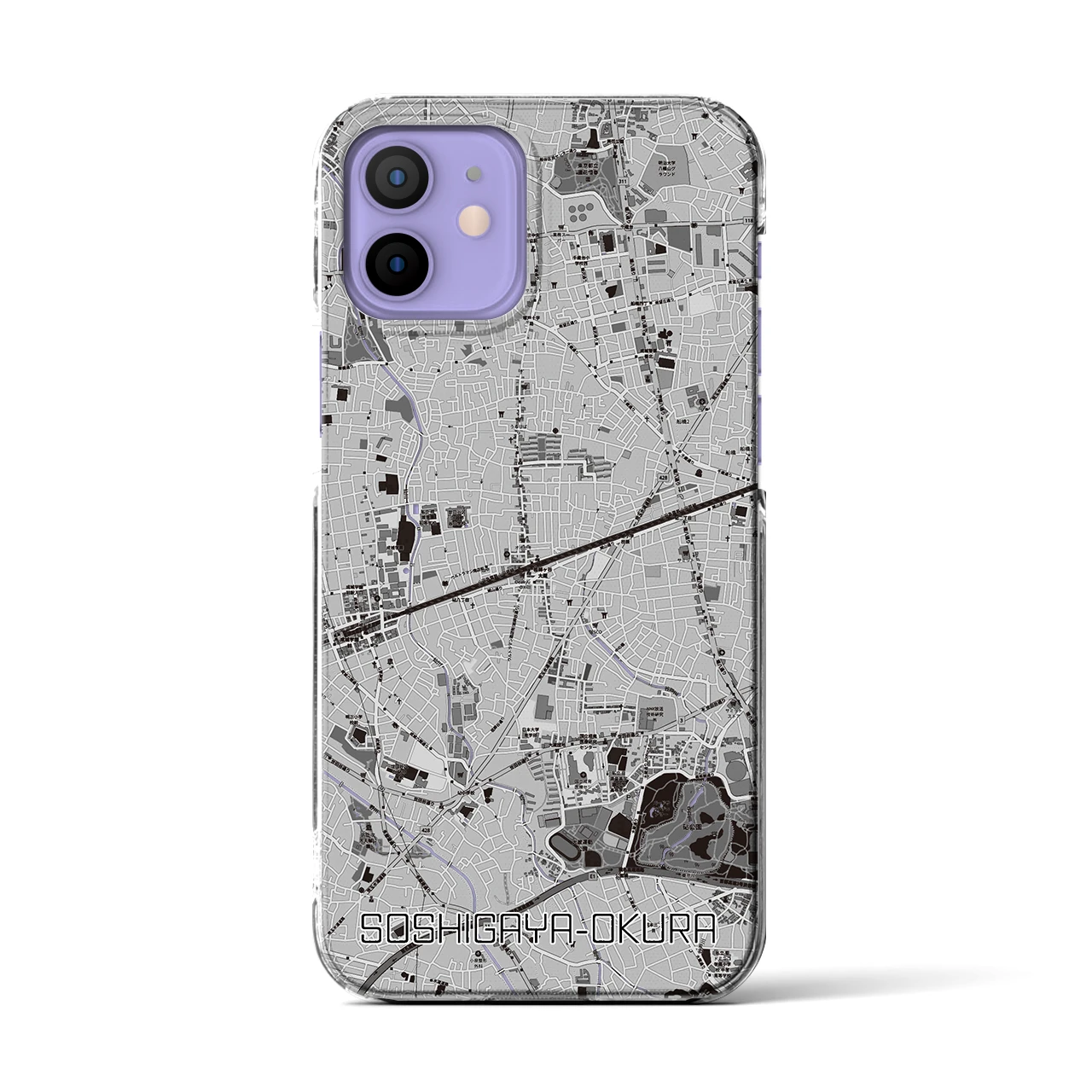 【祖師ヶ谷大蔵(東京都)】地図柄iPhoneケース(クリアタイプ)