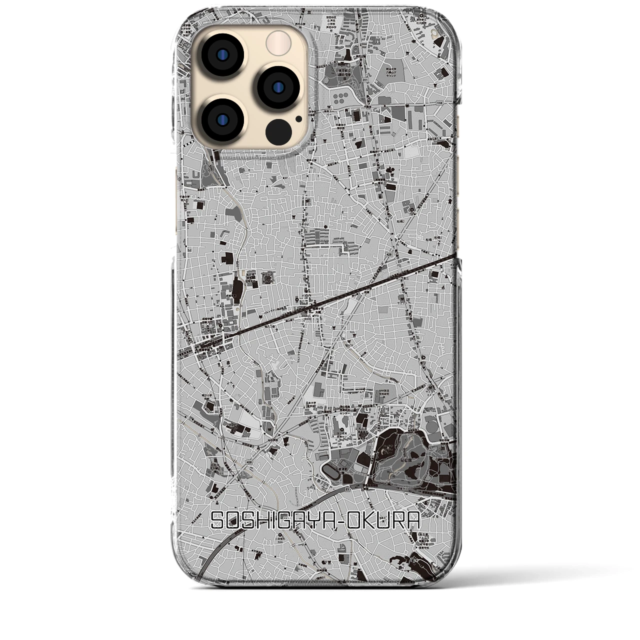 【祖師ヶ谷大蔵(東京都)】地図柄iPhoneケース(クリアタイプ)