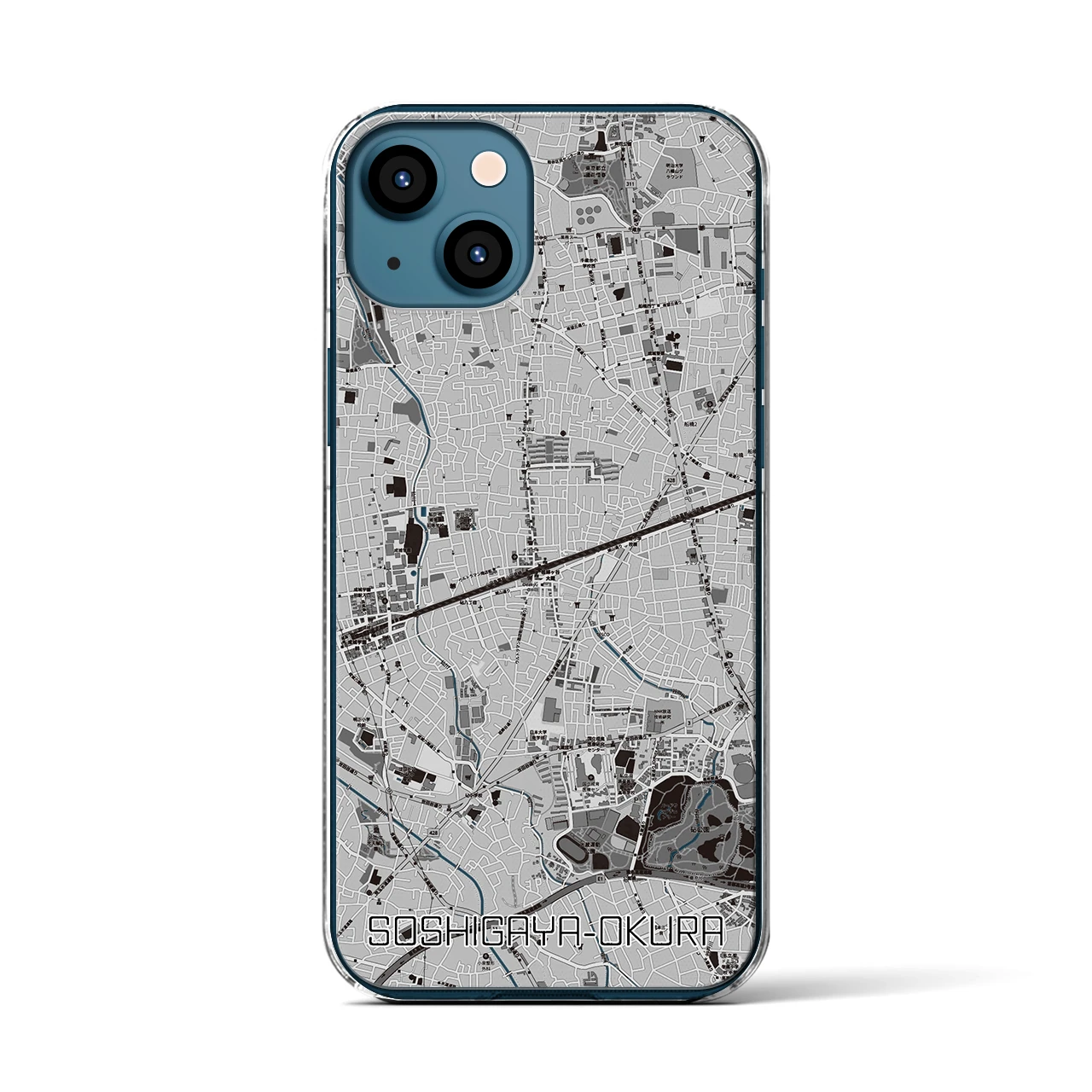 【祖師ヶ谷大蔵(東京都)】地図柄iPhoneケース(クリアタイプ)