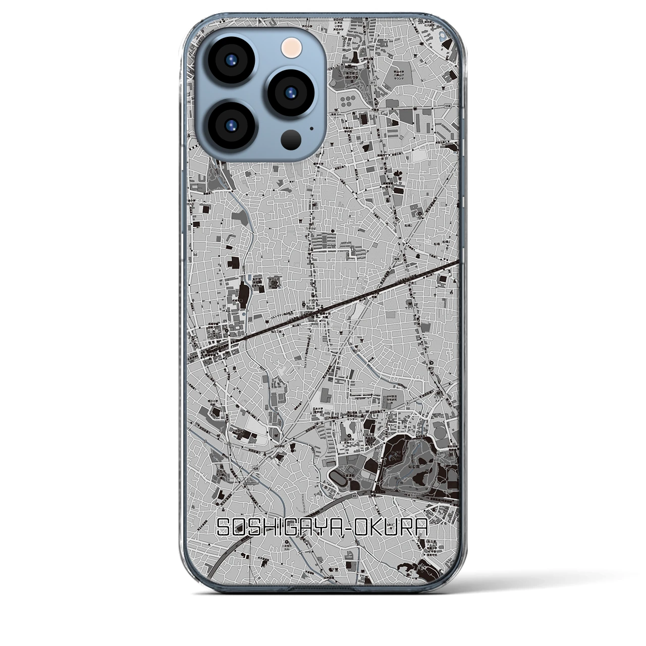 【祖師ヶ谷大蔵(東京都)】地図柄iPhoneケース(クリアタイプ)