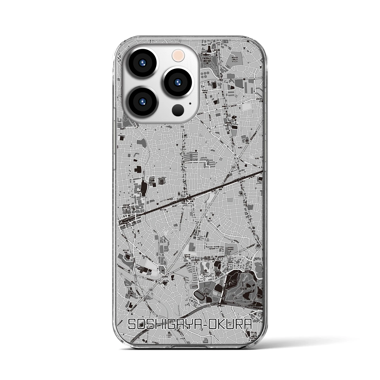 【祖師ヶ谷大蔵(東京都)】地図柄iPhoneケース(クリアタイプ)