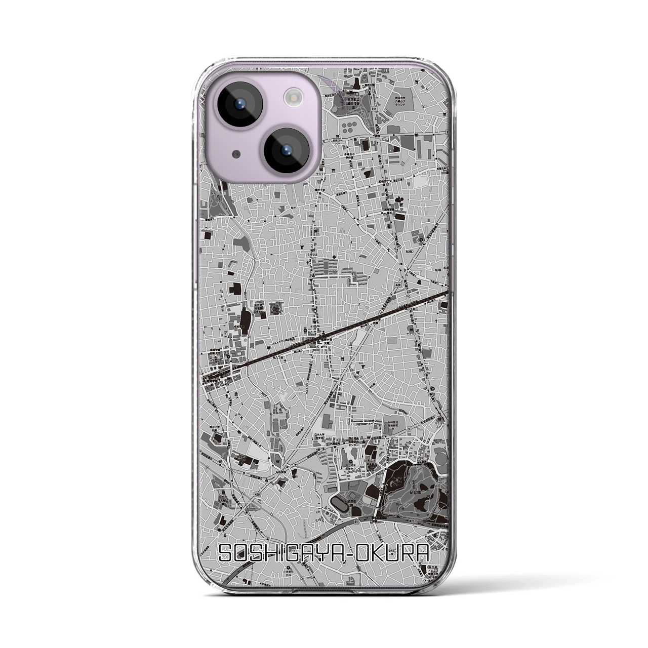 【祖師ヶ谷大蔵(東京都)】地図柄iPhoneケース(クリアタイプ)