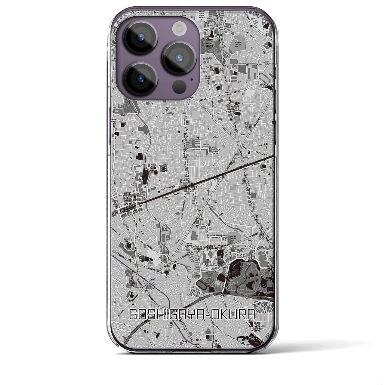 【祖師ヶ谷大蔵(東京都)】地図柄iPhoneケース(クリアタイプ)