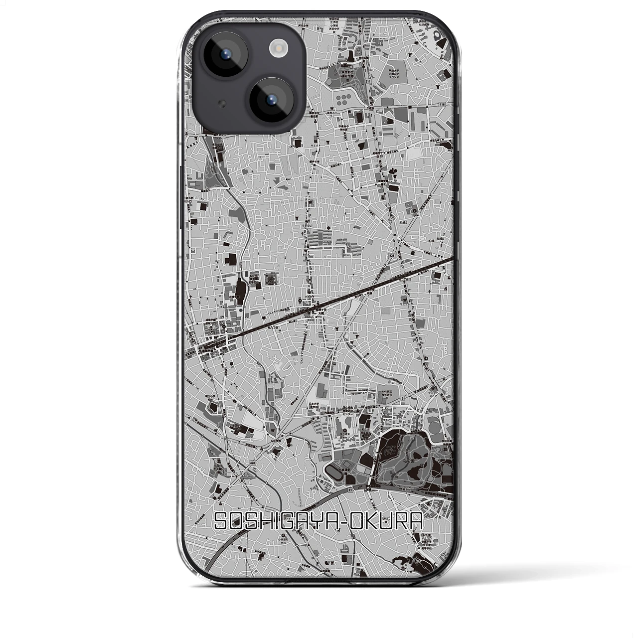 【祖師ヶ谷大蔵(東京都)】地図柄iPhoneケース(クリアタイプ)
