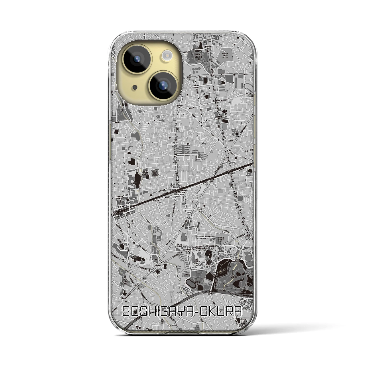 【祖師ヶ谷大蔵(東京都)】地図柄iPhoneケース(クリアタイプ)